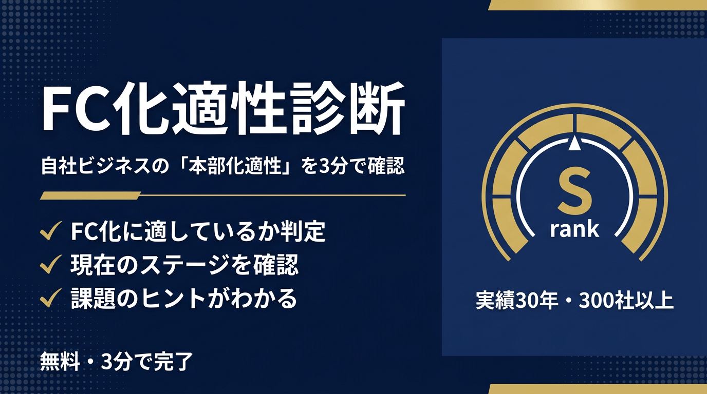 FC化適性診断｜自社ビジネスの「本部化適性」を3分で確認